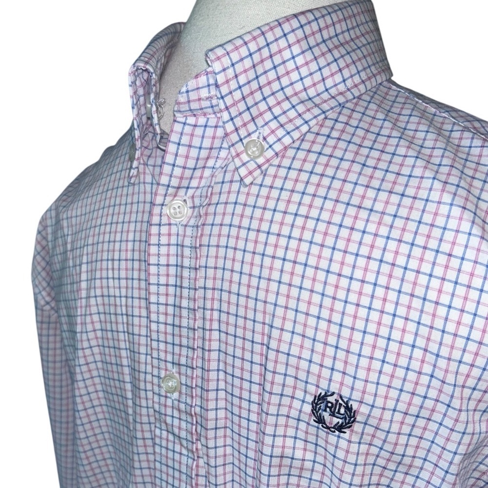 Lauren Ralph Lauren Boys’ White, Pink & Blue Button Down Shirt 18